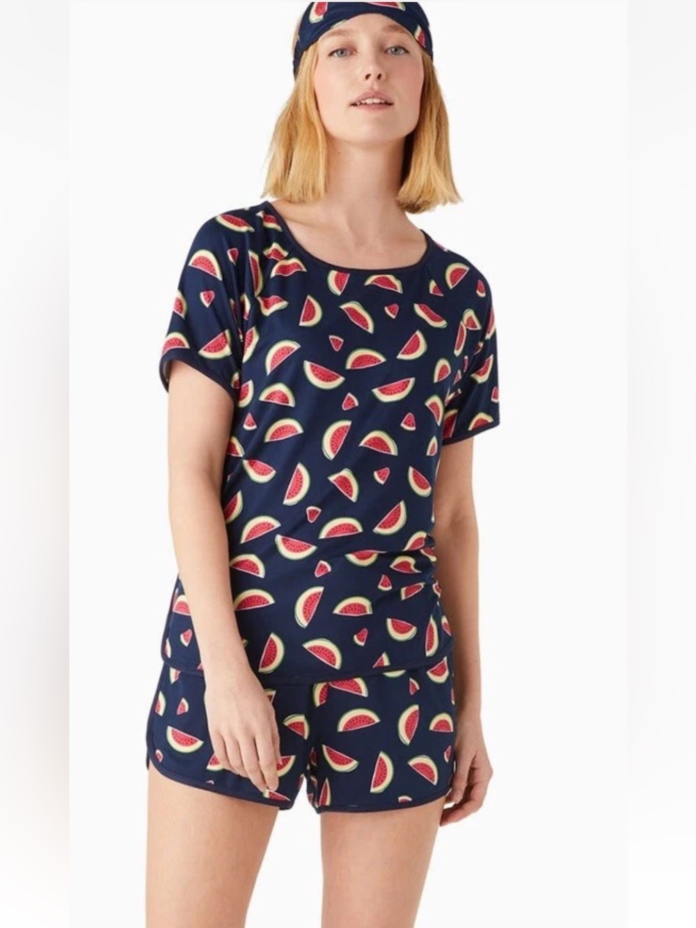 Kate Spade Navy Watermelon Print Pajama Set - L